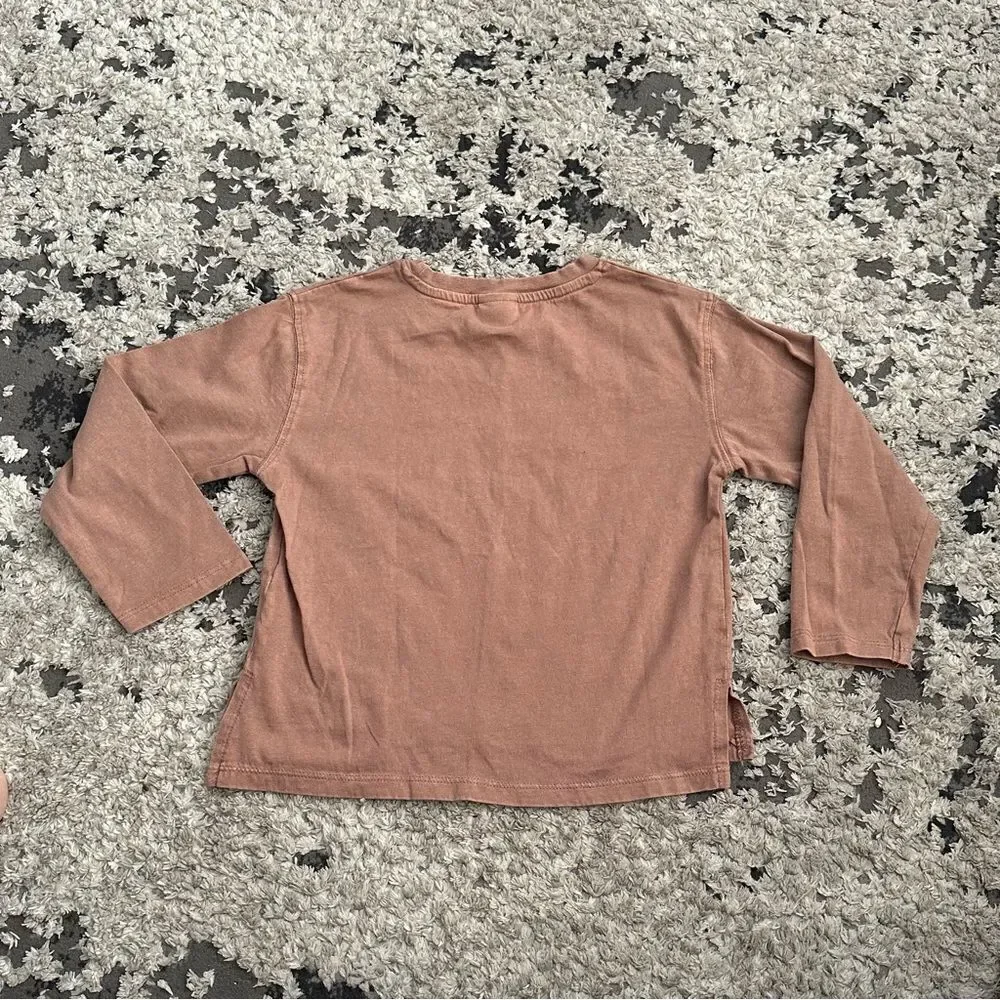 ZARA Kids | Brown | WASHED TEXT T-SHIRT